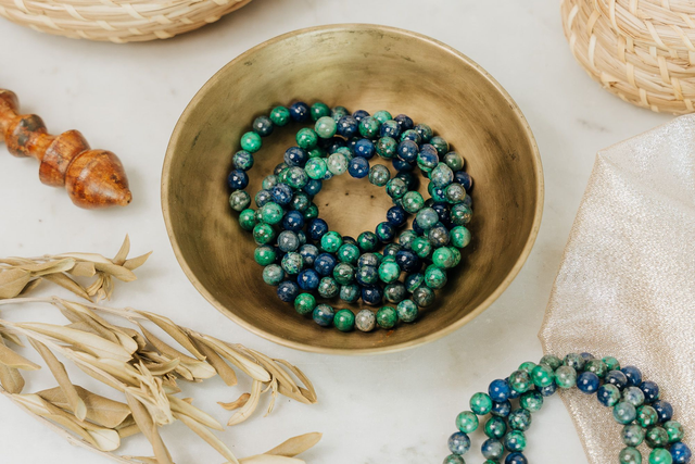 Bracelet Azurite Malachite - Sagesse du cœur et compassion