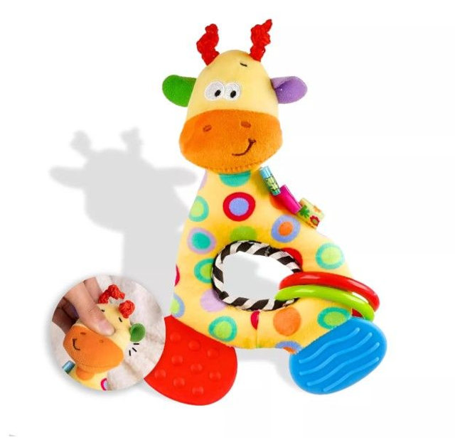 Brinquedo Mini Girafa Mordedor Chocalho Pelúcia