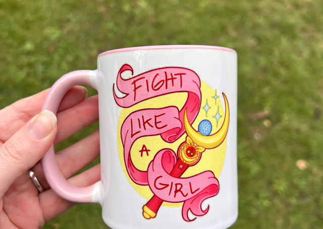 Fight like a girl (pink handle/inner)