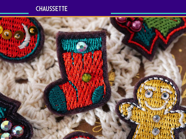 Pins Spécial Noël (Pins brodés main et machine)