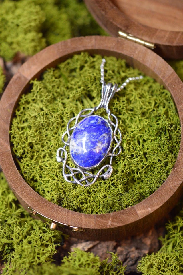 Commande personnalisée pour Garance - Pendentif Elfique Lapis, Elrond