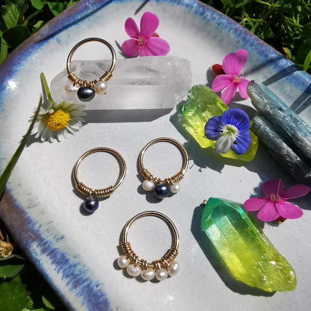 Piercing - Perles de Culture - Goldfilled 14 Carats - Fait Main