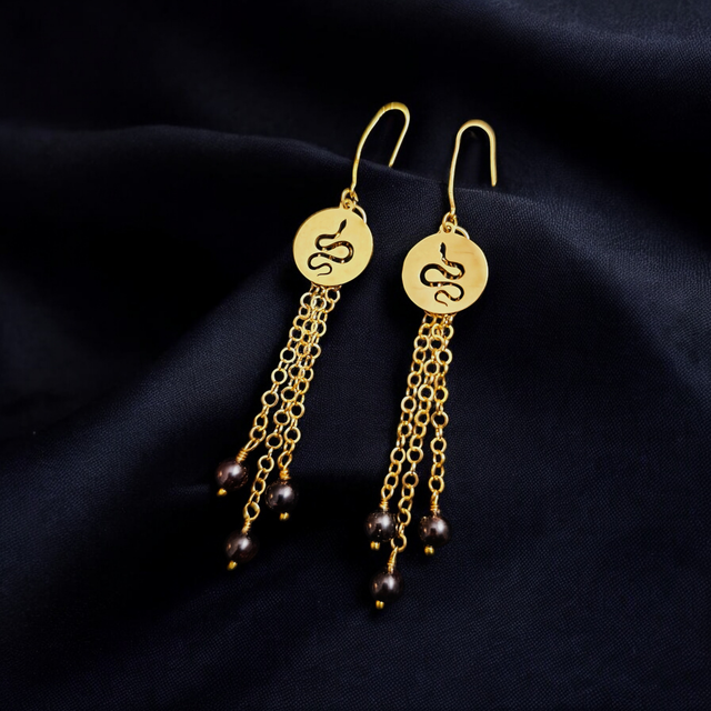 Boucles d’oreilles SAURON - grenat