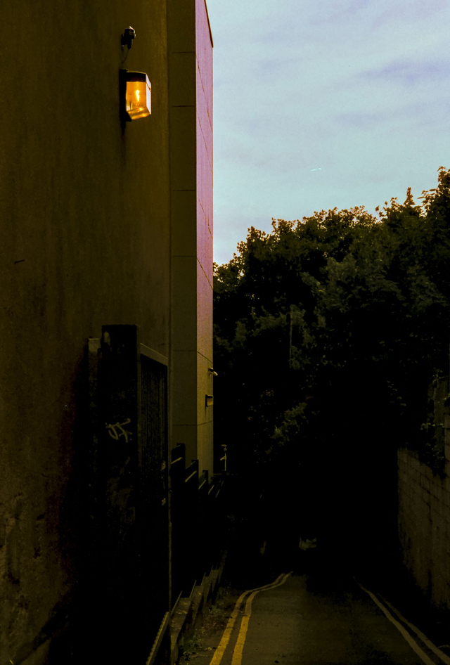 The Sole Light on a Downhill Street