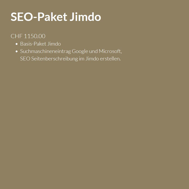 Jimdo - Webseite SEO-Paket