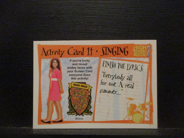 High School Musical 2 Singing Activity Original Trading Card #14