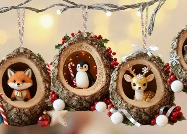 Décoration Noël bois (les 3 pièces)