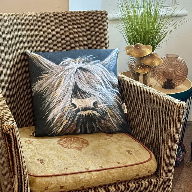 Luna, The Highland Moo Cushion