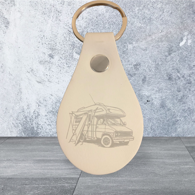 Leather Keyring - Camper Van
