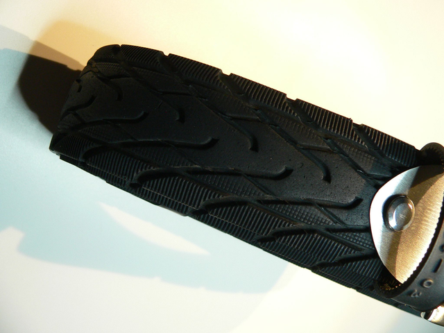 Ceinture en gomme VTC noire relief, SA-234-03