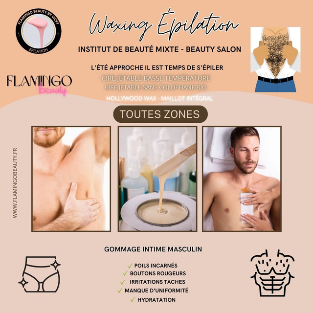 Epilation cire maillot integral HOMME + SIF + GOMMAGE INTIME