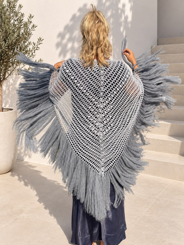 Chal mohair/seda gris