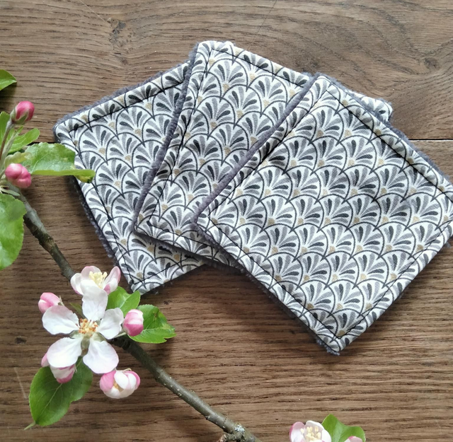 3 Lingettes lavables  - fibre de bambou