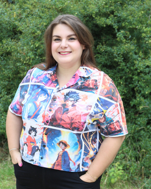 ⛩️ Chemise Upcyclée – « Odyssée Manga » – Taille 42