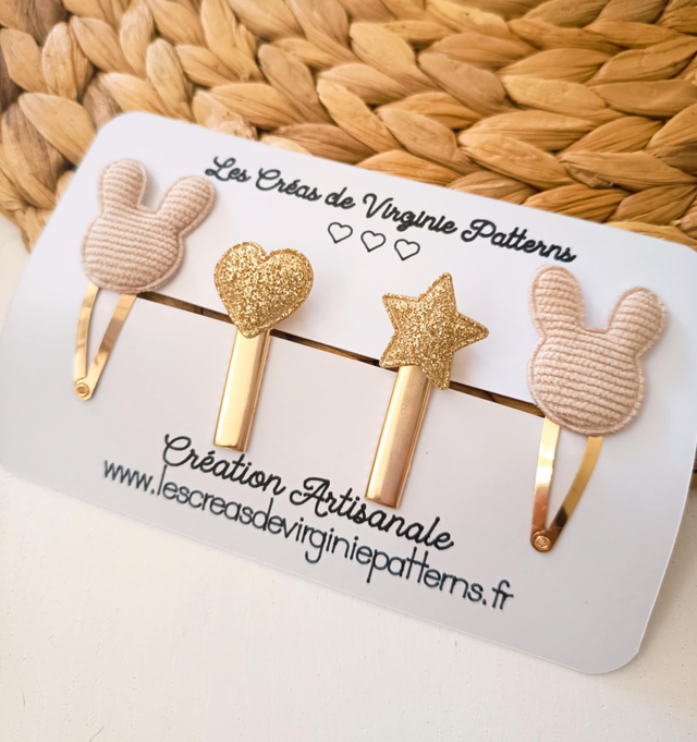 Barette Cheveux fait main, pince Beige, accessoire cheveux 