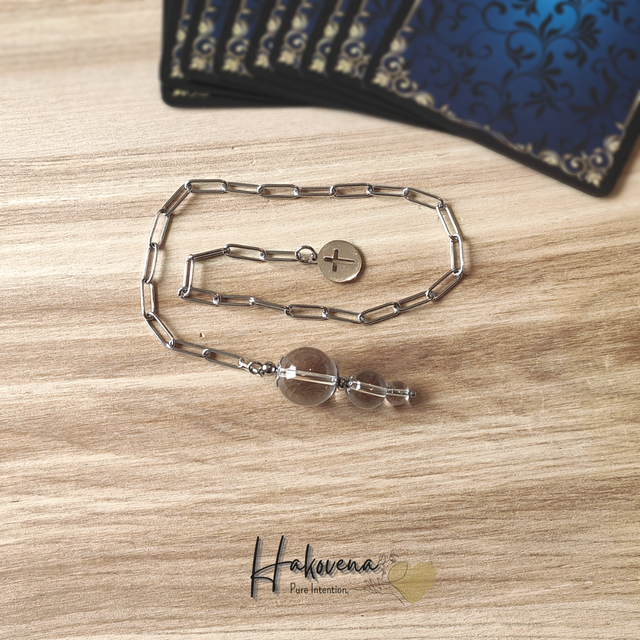 Pendule Sphère Cristal De Roche Croix - 0027PD