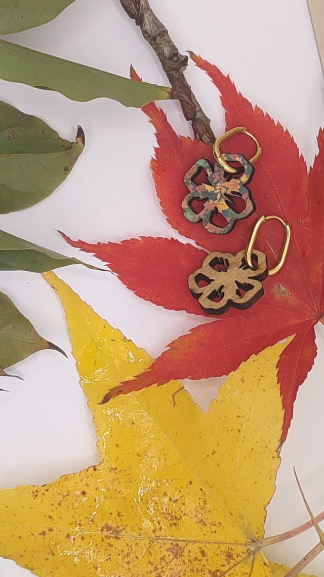 Boucles d'oreilles Coquelicot double-face interchangeables