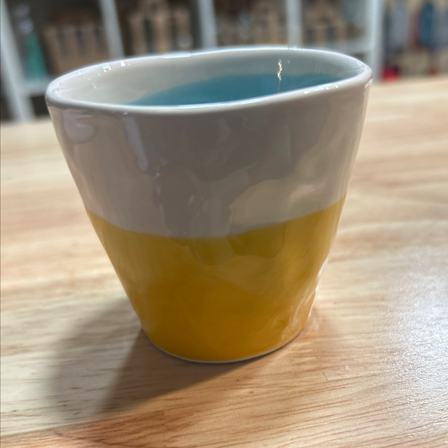 Tasse expresso jaune/bleu