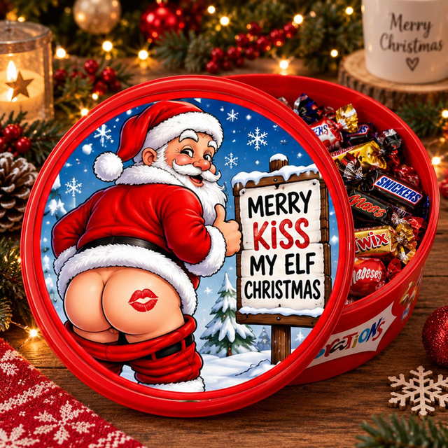 Adult Christmas Chocolate Tub Sticker | Funny Christmas Sweet Tub Label | Custom Christmas Treat Sticker | DIY Christmas Gift