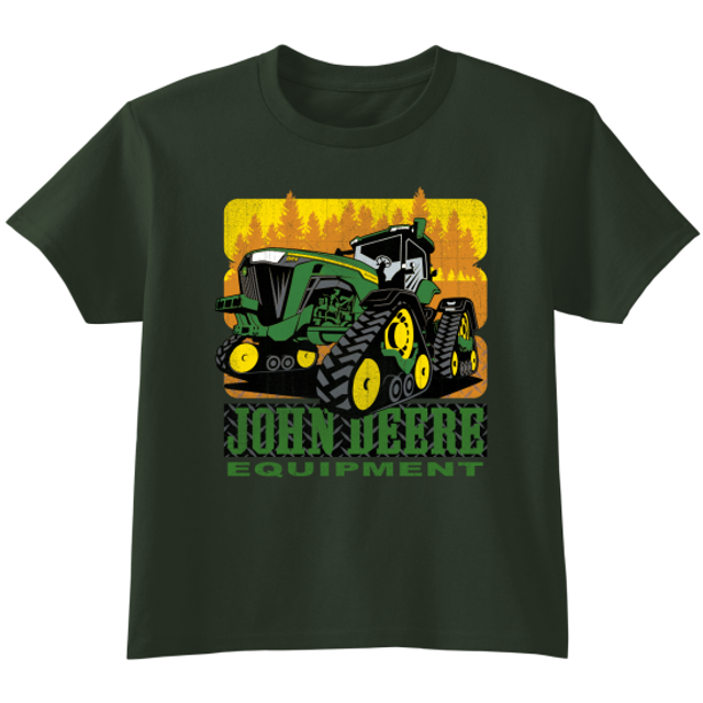 Kurzarm-T-Shirt für Kinder, Dunkeloliv 