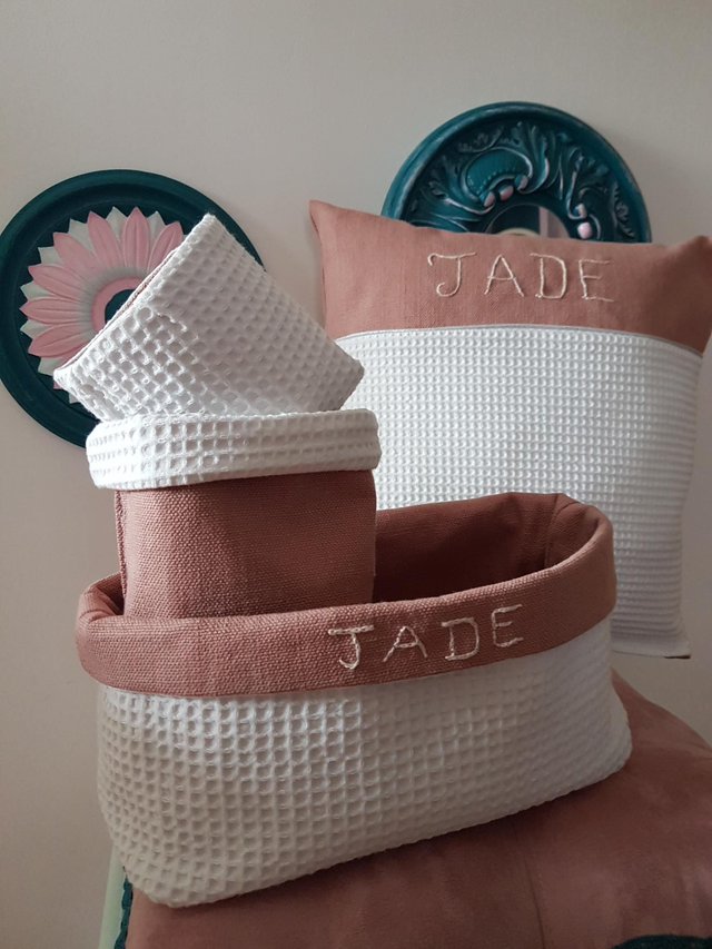 Trio de paniers nid d'abeilles blanc (2 modèles au choix)