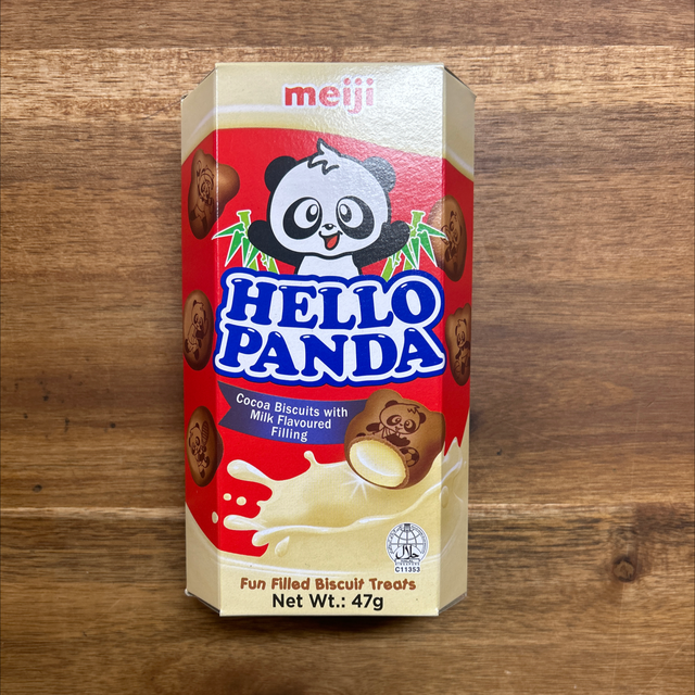 Meiji Hello Panda Cocoa Biscuits with Milk Flavoured Filling 50g