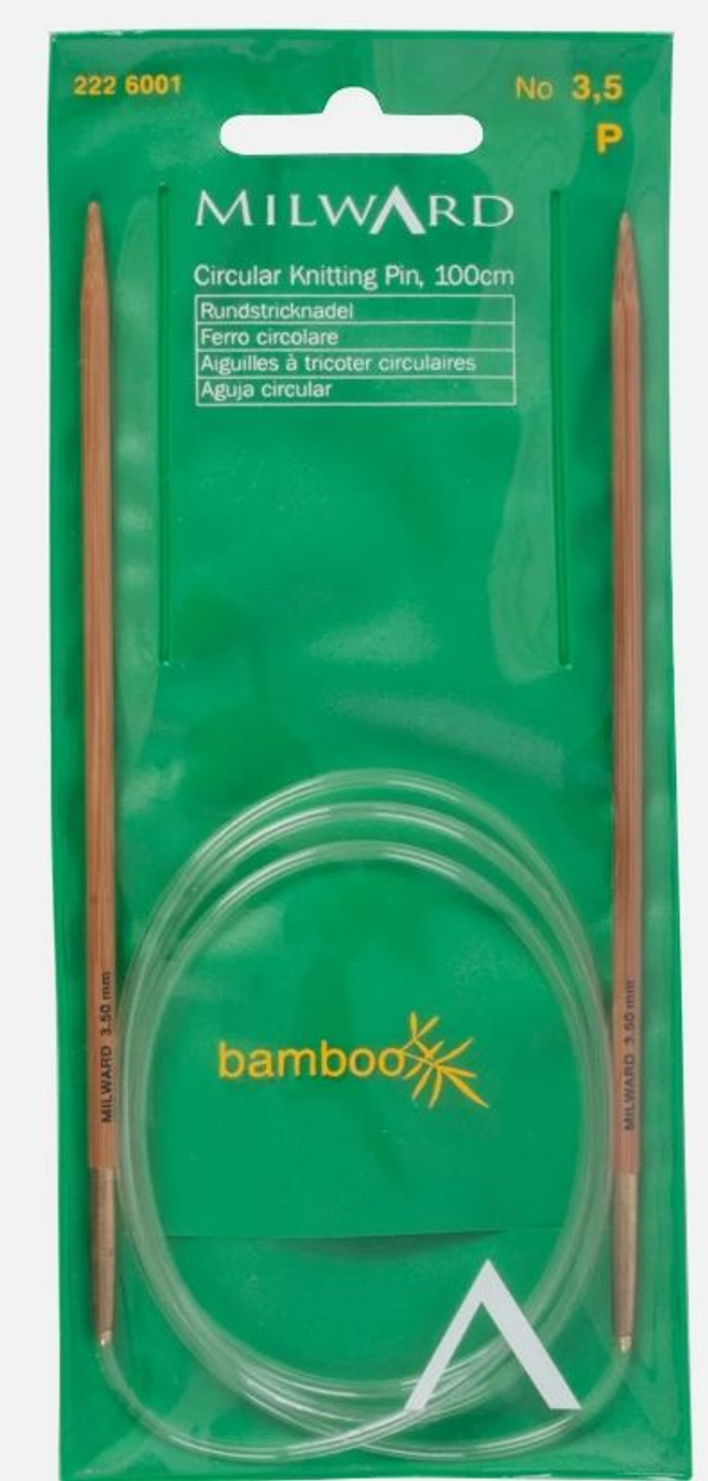 Milward Bamboo Circular Knitting Needles 100cm
