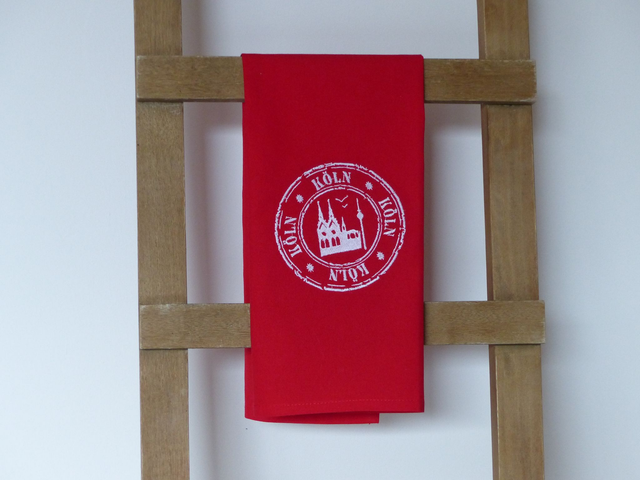 Geschirrtuch rot „Köln Stempel“