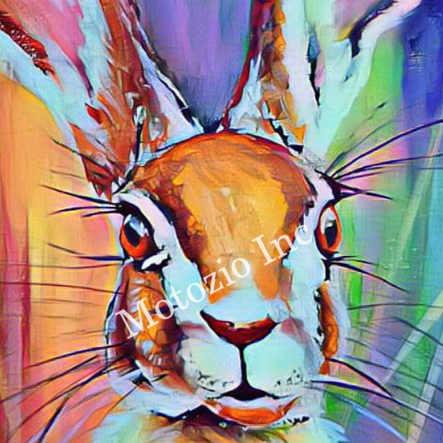 Colourful Hare Greetings Card