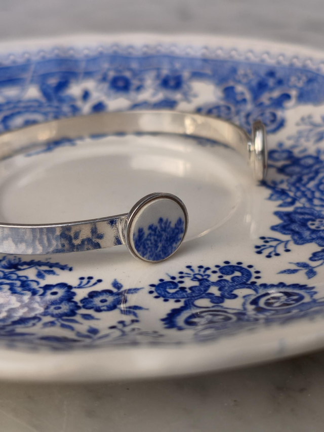 Bracelet jonc simple - porcelaine et laiton - porcelaine Villeroy&amp;Boch - no.2