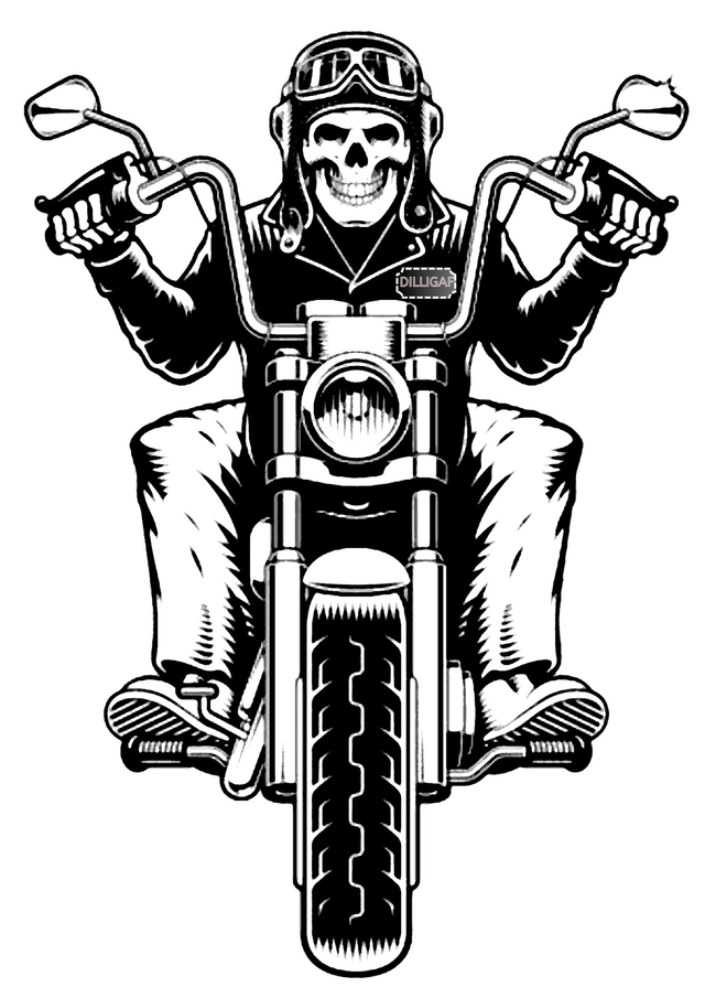 Male Skeleton Rider Back Piece T-shirt