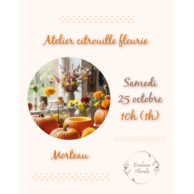 Atelier citrouille fleurie (samedi 25 octobre 10h)