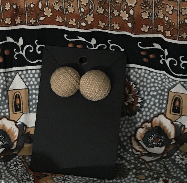 Brown Fabric Studs Plain - FSP11