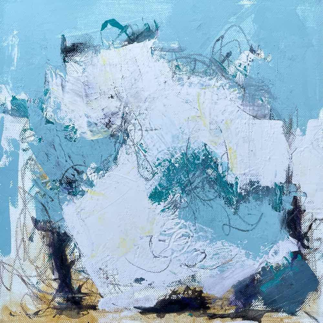 Puissance des Géants,30x30x2,1cm, Série de 3 Œuvres de l’artiste Eva Chesneau, sur TOILE, bords peints, prêt à être accroché, sans cadre