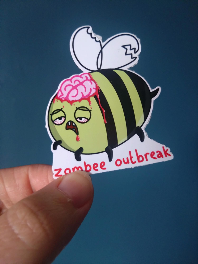 Zombee outbreak die cut vinyl sticker 