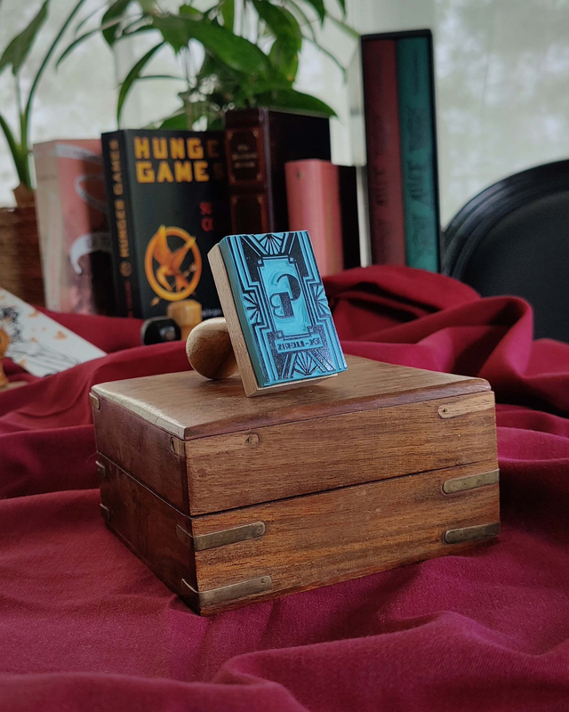 Ex-libris cadre art déco - Tampon personnalisé