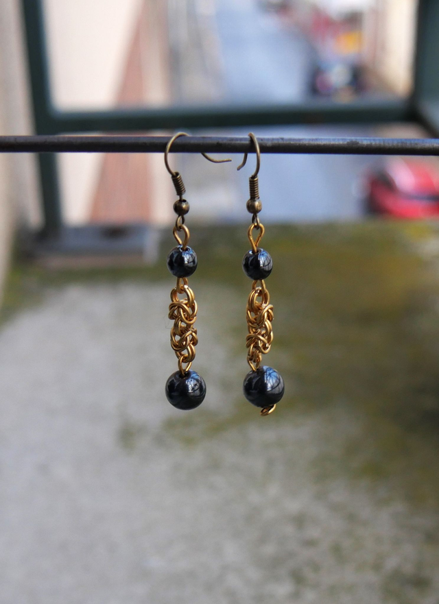 Boucle d'oreille Byzantine laiton