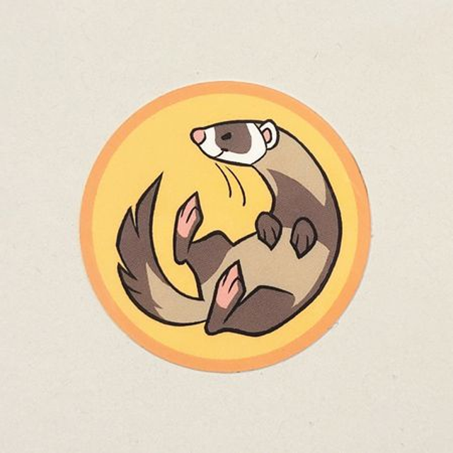 Ferret round sticker
