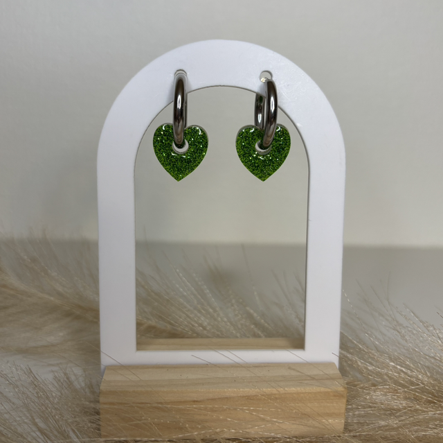 Pampilles cœur vert