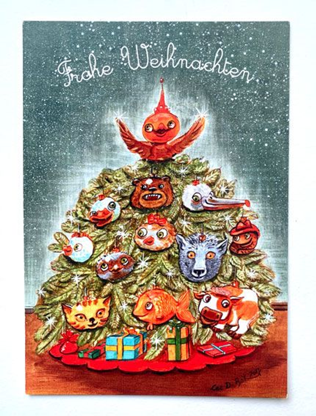 Böhm & Böhm - Postkarte "Frohe Weihnachten - Tannenbaum" / Postcard "Merry Christmas - Fir Tree"
