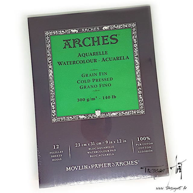 ARCHES - PAPIER AQUARELLE 23*31 CM GRAIN FIN - CA061