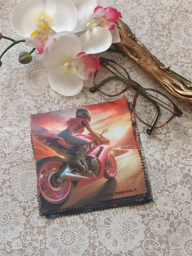 Chiffon Microfibre Moto Rose en Montagne