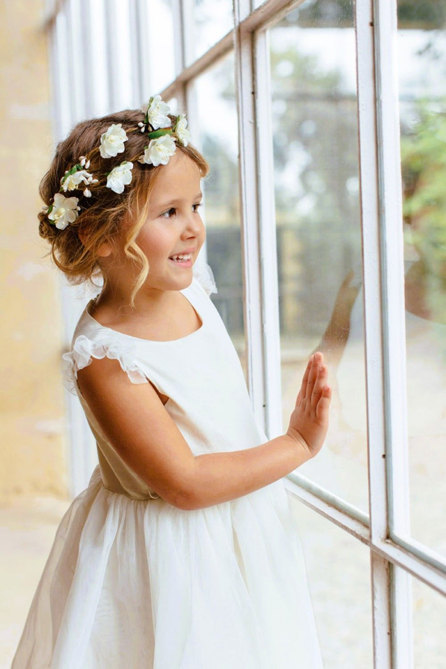 Robe cérémonie en satin de coton Ivoire | Aurore