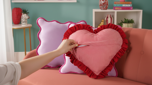 Ruffle Heart Cushion -TheFLOUNCE
