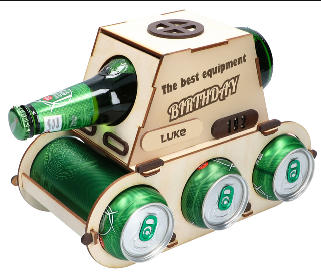 Bierträger Panzer-Design personalisiertes Geschenk mit Gravur