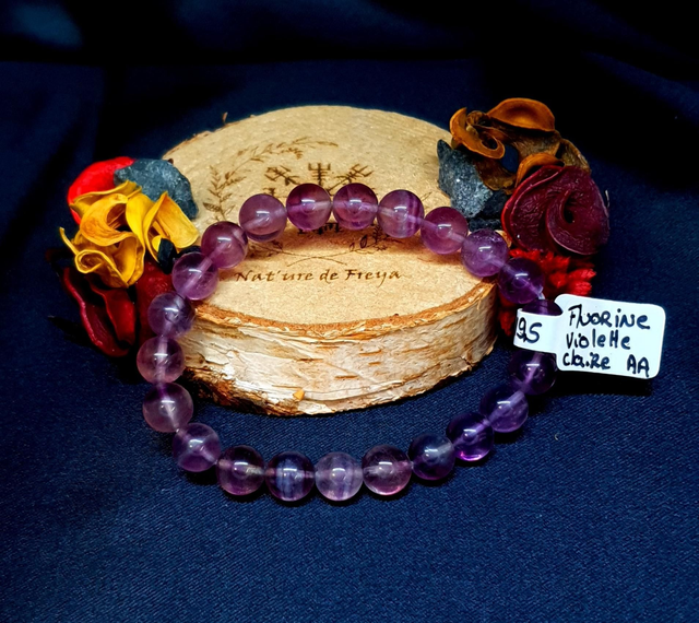 Bracelet en Fluorine violette claire AA