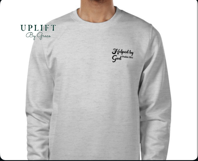 Helped by God Sweatshirt — Grey