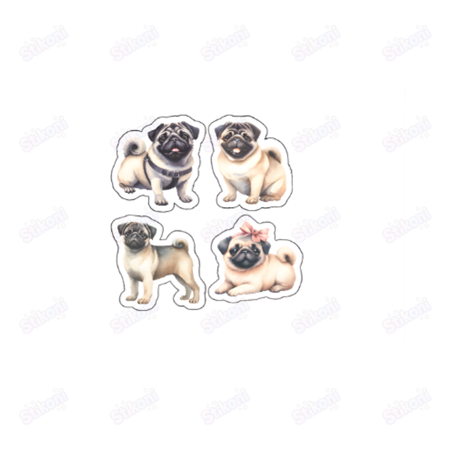 Pug Lover Stickers2 - Set of 4