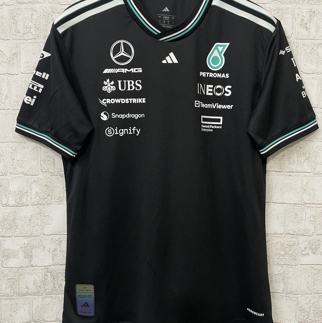Fórmula 1, camiseta, Mercedes Team Driver auténtico negro 25 26