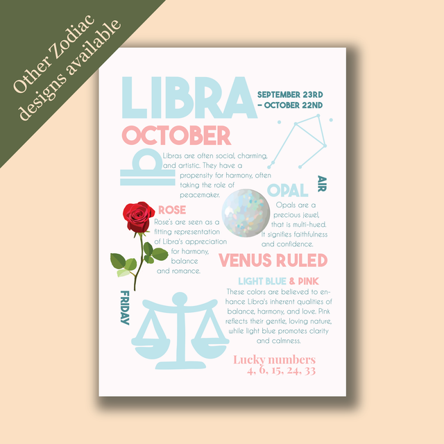 Libra Zodiac Print